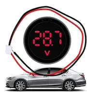 Car Battery Tester, Voltage Tester, Car Voltmeter, LED Digital Voltmeter Car Battery Monitor DC4-100V Waterproof Round Panel, Automotive Voltage Detector for Car, Motorcycle and RV