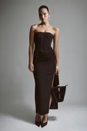saira midi dress in black