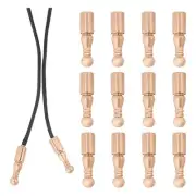 10X(12Pcs Bolo Tie Tips Replacement End Caps Long Alloy Cord Ends Smooth1630