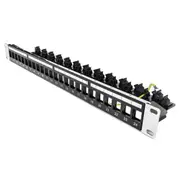 Dynamix PP-UK-24RMV2 Horizontal 19 1RU Unloaded 24 Port UTP Patch Panel,KeystoneInserts,withRearCable Management bar. Grounding Wire Included. RoHS, Numbered 1-24. [PP-UK-24RMV2]