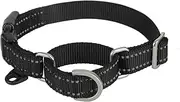 Ewinoom Martingale Dog Collar with Quick Release Buckle Reflective No Pull Training Escape-Proof Safe Slip Collars for Small Puppy Dogs,Black