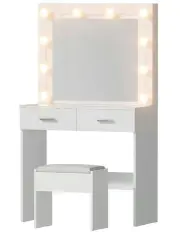 [Artiss] Dressing Table 10 Led Bulbs in White