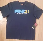 NEW Vintage AND1 Basketball T-Shirt Size Large No Pain No Game Y2K Blue