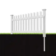 Newport Picket Fence No-Dig Steel Pipe Anchor Kit, Zippity Outdoor 3 ft. x 6 ft.