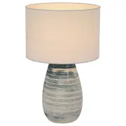 Batik Ceramic Table Lamp, Blue, White