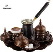 2023 Turkish Greek Arabic Coffee Full Set with Cups Saucers Lids Sugar Bowl Tray