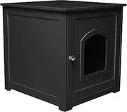 zoovilla Kitty Litter Loo – Classic Black Covered Litter Box for House Cats