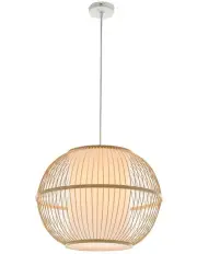 [Orient] Woven Bamboo Sphere Pendant Lamp in Natural