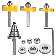 Rabbet Router Bit - Router Bit Set with 6 Bearings Set ( 1/2", 7/16", 3/8", 5...