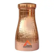 Hammered Bedside Pure Copper Carafe With Inbuilt Copper Glass Tumbler- 500 ML