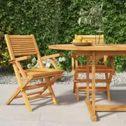 Folding Garden Chairs 2 pcs 55x62x90 cm Solid Wood Teak