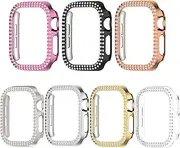 7-Pack Diamond Bling Case for Apple Watch 10 Screen Protector, High Definition Scratch Resistant Hard PC Bumper Cover for Apple 10 42MM Accessories