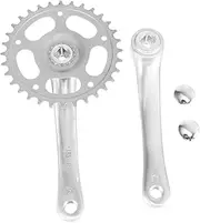 Abaodam 1Set Single Ring Bike Crankset Kit Chain Wheel with Hand Crank Durable Bike Accessories for Replacement and Enhanced Performance