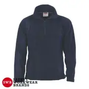 DNC Workwear Unisex Half Zip Polar Fleece Jumper Outerwear Work Tradie Navy 5321
