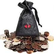 DND Metal Coins Set of 60 with Leather Pouch - Gaming Tokens, Pirate Treasure, Accessories & Props for Board Games, Dungeons and Dragons, Tabletop RPGs and LARP
