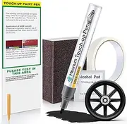 Meonum Wheel Touch Up Paint, Rim Scratch Repair Kit for Curb Rash, Rim Paint Pen for Car Scratch Quick Repair, with Masking Tape and Sanding Block(Matte Black)