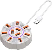 USB Splitter, USB Hub for Laptop | USB 3.0 Hub – Docking Station 4K to 10 Ports USB Splitter Fast Data Transfer 5 GBps USB 3.0 Card Reader for Laptop