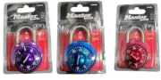LOT OF 3 Master Lock Combination Padlock Lavender/Purple, Blue, Pink Anti-Shim