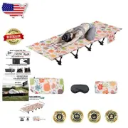 Compact Folding Camping Cot Bed - Lightweight & Portable with Elephant Design