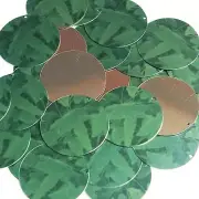 Round Sequin 1.5" Green Burdock Dock Leaf Gold Metallic