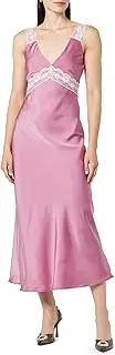 [The Drop] Women's Valentina Lace-Trimmed Slip Dress, Mellow Mauve, L
