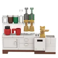 在飛比找蝦皮購物優惠-MOC 積木玩具 創意玩具 廚房家電 櫥櫃 餐具  咖啡機 