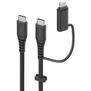Comsol USB-C Cable with USB-C to Lightning Adapter 1.2m Black