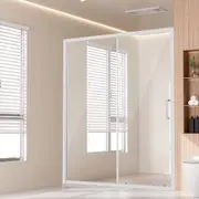 Semi-frameless Shower Door 57.7-59" x 70" SGCC Tempered Glass 1/4" Chrome