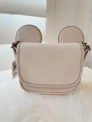 NWT COACH DISNEY MICKEY MOUSE PATRICIA LEATHER HANDBAG W/EARS F59369 WHITE $395