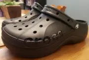 NWT Crocs Women's Platform Baya Clogs Shoes Black Women's Size 10 New