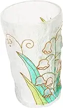 350ml Floral Pattern Glass Tea Cup Japanese Hand-Painted Engraved Water Glass for Daily Use