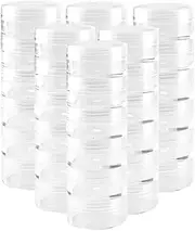 CuiCanfla 6 Set Stackable Round Plastic Bead Storage Jars - 6 Layer Clear Containers With Lids