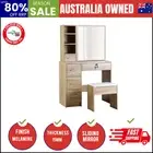 Dressing Table Stool Set Sliding Mirror Oak Diane