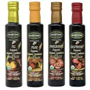 Mantova Organic Flavored Balsamic Vinegar of Modena 4-Variety Pack Fig Pear P...