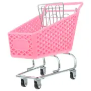Creative Mini Plastic Shopping Cart Rought Iron Storage Basket Random Color