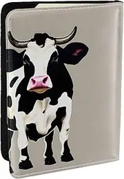 [JEJEA] Cow Black spot Print Travel Organizer Credit Cards Case Passport BookPassport Holder Cover Wallet forTraveling,, Black, One Size