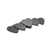 Argon Tableware Heart Shaped Natural Slate Drinks Coasters - Set Of 6
