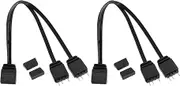 EMSea 2PCS RGB Light Strip Extension Cables 3Pin Extension Connector Cord Wire for ARGB MB Connectors ARGB LED Fans 3PIN Female to 3PIN Male, 15cm