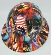 New Full Brim Hard Hat Custom Hydro Dipped TRUMP. Free Shipping!
