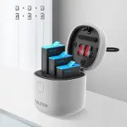 For Hero 9 Camera 3Batteries Fast Charging Storage Box Charger Case Type-C