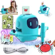 Kids Drawing Robot Voice Interactive Educational Toy with 100 Cards for Kids