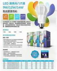 在飛比找Yahoo!奇摩拍賣優惠-奇異 LED12W球泡 八爪星燈泡奇異全周光12W燈泡 奇異