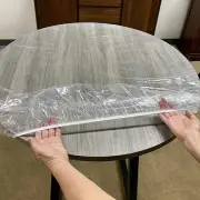 Round Waterproof Tablecloth Fitted PVC Clear Table Cover Cloth Party Protector