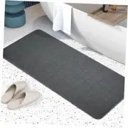 Non-Slip Woven Bath Mat Super Absorbent Foot Mat for 17"x36" Dark Grey