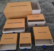 Lot Of 6 LOUIS VUITTON Authentic Slide Drawer Empty Gift Boxes Orange New!