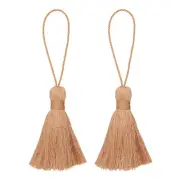 2Pcs 5.31" Bookmark Tassels with Loop for DIY Crafts Accessory, Khaki