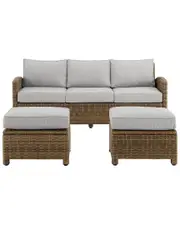 Crosley Bradenton 3Pc Outdoor Wicker Sofa Set