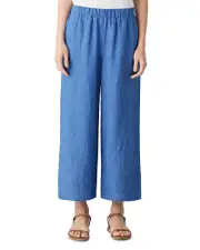 Eileen Fisher Washed Linen Delave Wide Leg Pants