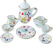Birostiana Miniature Dollhouse Accessories 1:12 Miniatures Stuff Realistic Mini Tableware Tea Cup Set DIY Decor Ornament for Miniature Dollhouse Kitchen Party Kit
