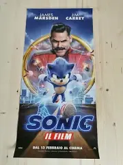 SONIC Original Movie Poster 12x27" Italian FOWLER JIM CARREY MARSDEN SEGA PALLY